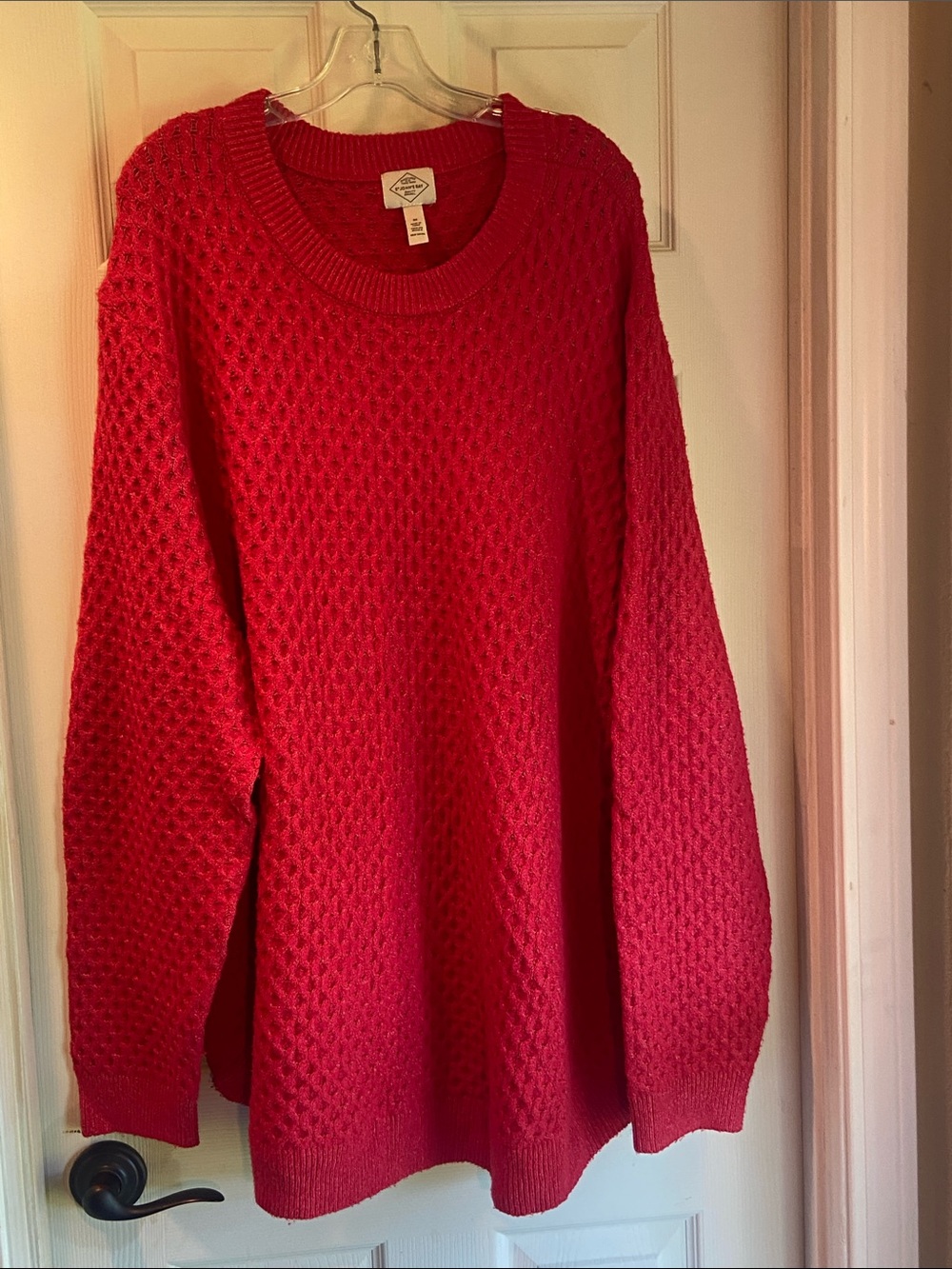 St. John's Bay Red Textured Crew Neck Sweater
